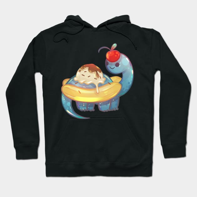 Dinosaur Banana Split Hoodie by Claire Lin